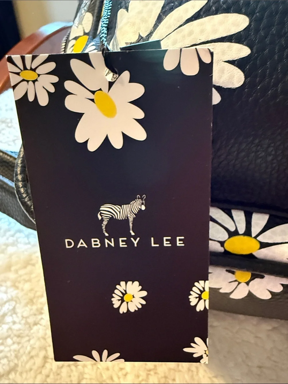 Dabney Lee Black Daisy Mini Backpack with Yellow Centers
